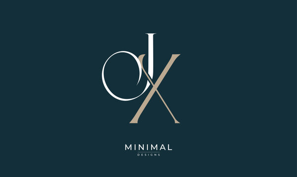 Alphabet letter icon logo JX