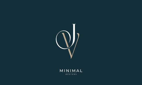 Alphabet letter icon logo JV