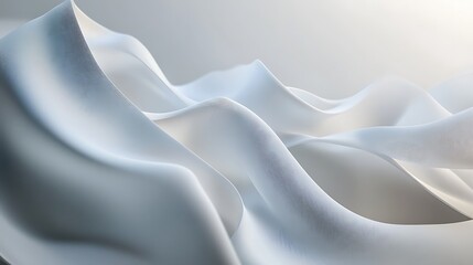 Obraz premium Abstract White Fabric Waves Flowing Smoothly