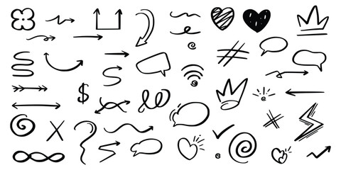 Naklejka premium Collection of Hand-Drawn Doodles