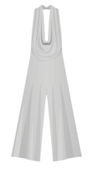 Grey  sleeveless jumpsuit. vector illustration