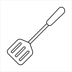 spatula vector line art isolated on white background