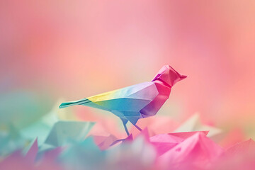 Picture of creative origami bird animal generative ai