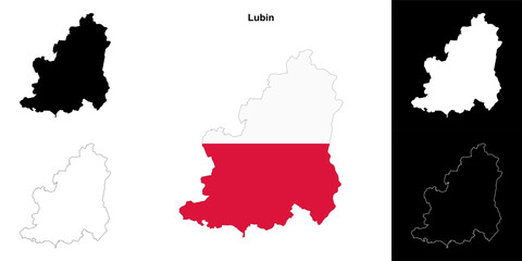 Lubin county outline map set