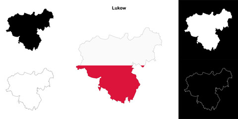 Lukow county outline map set