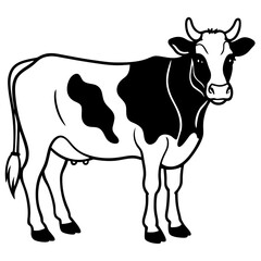 Cow on white background