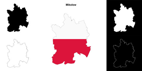 Fototapeta premium Mikolow county outline map set