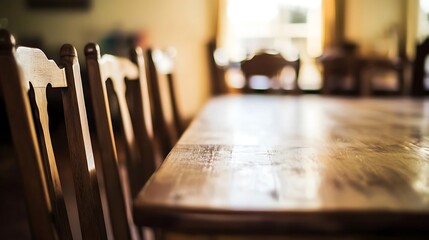 Wooden Chairs and Table: A Warm, Rustic Interior Scene