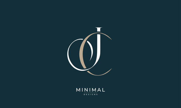 Alphabet letter icon logo JC or CJ