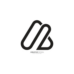 Letter A B or B A line art unique shape minimal creative logo concept