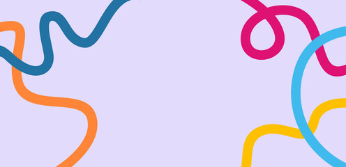 Colorful line art background. Fun, happy, playfull vector illustration