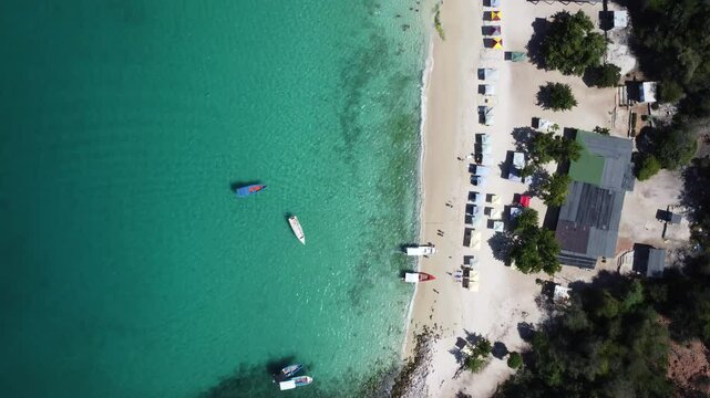 Drone View of Las Maritas Beach in Mochima, Venezuela &ndash; Pristine Waters and White Sand