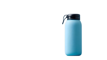 Blue Vacuum Insulated Water Bottle on White Background