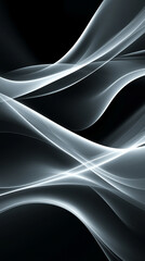 Obraz premium Abstract black and white fluid waves with smooth flow embody modern elegance and creative design representing harmony chaos movement and balance in art and design suitable for contemporary backgrounds