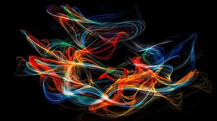 Abstract Colorful Light Trails: A Dynamic, Energetic Artwork