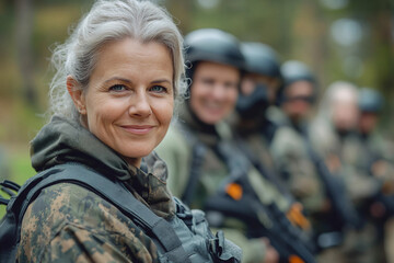 Fototapeta premium Close-Up of Paintball Players in Action, Wearing Protective Masks and Gear, Generative AI art