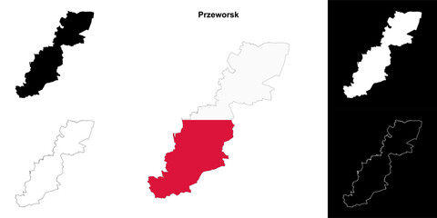 Przeworsk county outline map set