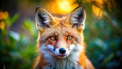 A charming close-up photo showcasing a cute red fox's foxy face.