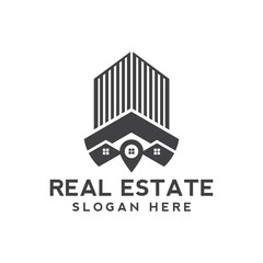 Modern real estate logo, building, roof, construction, real, estate, flat fully editable vector template, real estate corporate logo. Home logo vector template. Corporate real estate logo