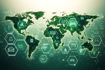 Naklejka premium Global Sustainable Transportation Network Visualized