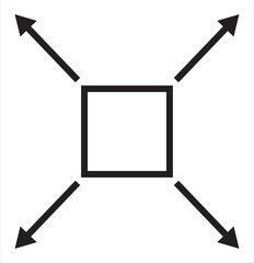 Expand icon line isolated on white background. Black flat thin icon on modern outline style. Linear symbol and editable stroke. Simple and pixel perfect stroke vector illustration. 