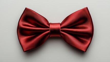 Elegant Red Bow Tie on White Background: Fashion and Style
