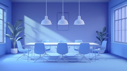Fototapeta premium Modern Office Meeting Space with Clear Communication