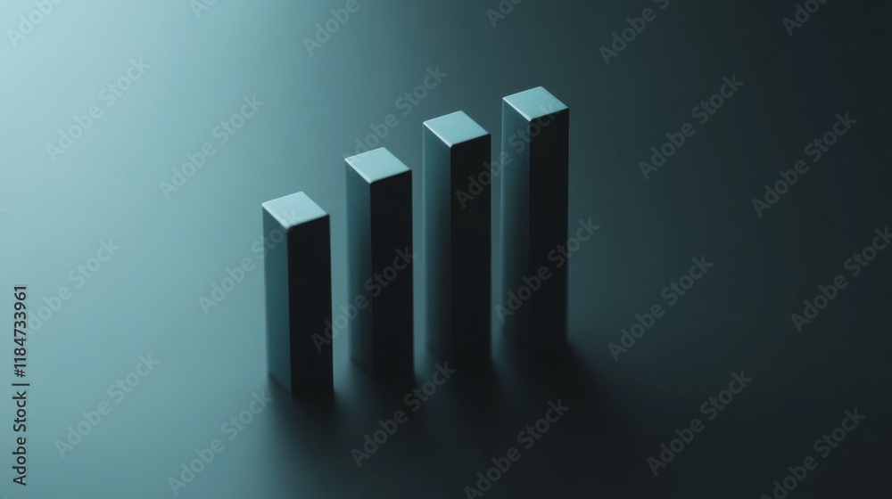 Aufkleber A high-contrast D bar chart illustrating revenue growth, with sharp edges and a glossy finish, drawing attention to the financial performance over time.
