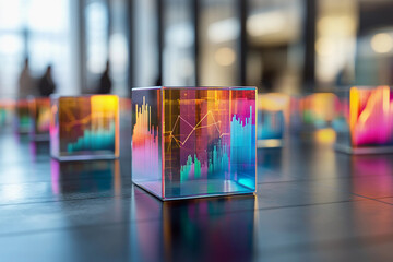 Rotating Cube and Sphere Data Visualization with Bar Graphs