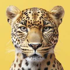 Fototapeta premium A majestic leopard portrait showcasing its stunning features and unique patterns.