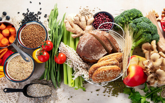 Healthy food concept for a high fiber diet.