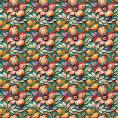 シームレスパターン, ロマンチックな装飾, ボタニカ, 花束