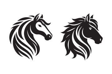 Horse Head Silhouettes for Logos and Branding Design