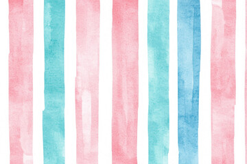 Fototapeta premium Bright watercolor stripes in pink and blue create a vibrant and playful backdrop.
