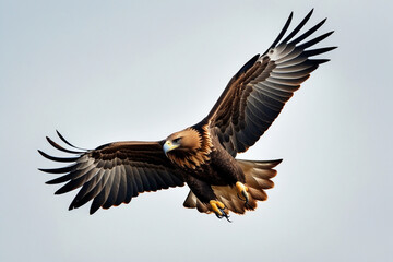 Obraz premium The Majestic Journey of an Eagle in Flight Across the Horizon