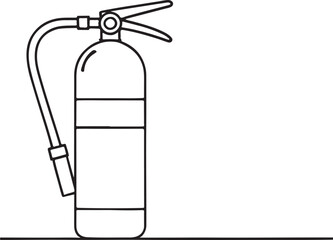 Fire Safety Line Drawing Vector Art of a Fire Extinguisher