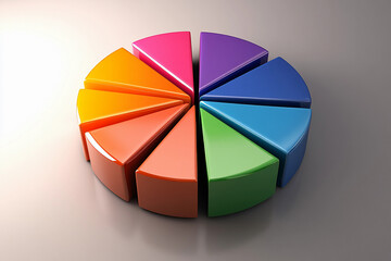 Obraz premium 3D Abstract Pie Chart with Depth and Shadowing