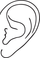 Simple Ear Line Art Design in Vector Format