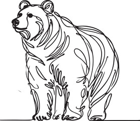 Creative Bear Line Art Vector Illustration for Wildlife Lovers