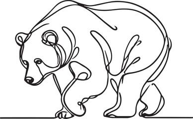 Creative Bear Line Art Vector Illustration for Wildlife Lovers