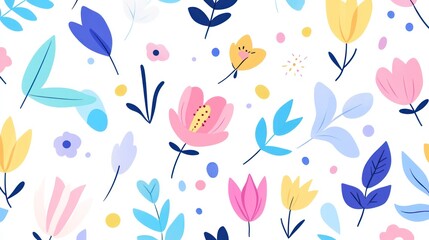 Colorful floral seamless pattern background design