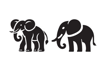 Obraz premium Elephant Silhouette Vector Art for Logos and Wildlife Designs