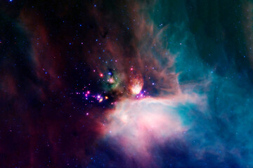 Beautiful multi-colored space nebula. Elements of this image furnished by NASA
