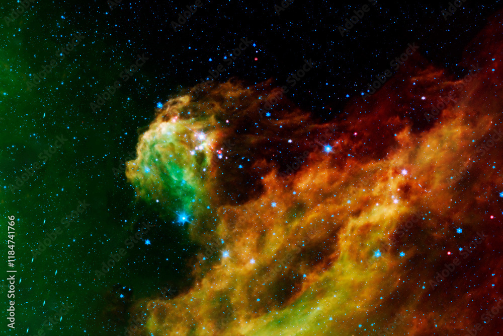 Canvas Prints beautiful green space nebula. elements of this image furnished by nasa