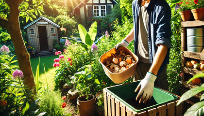 Composting in a Green Garden