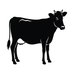 black silhouette of a cow