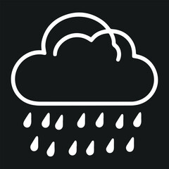 Minimalist Weather Icons: Line Drawings of Clouds, Sun, and Rain for Forecast Graphics
