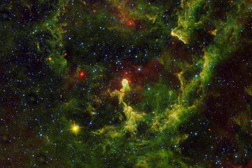 Beautiful green space nebula. Elements of this image furnished by NASA