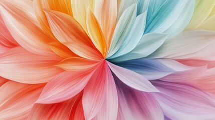 Fototapeta premium **Delicate abstract paint strokes arranged like blooming petals in radiant colors