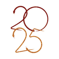 Happy chinese new year 2025 the snake zodiac sign. Happy Lunar New Year 2025 Year of the Snake vector illustration